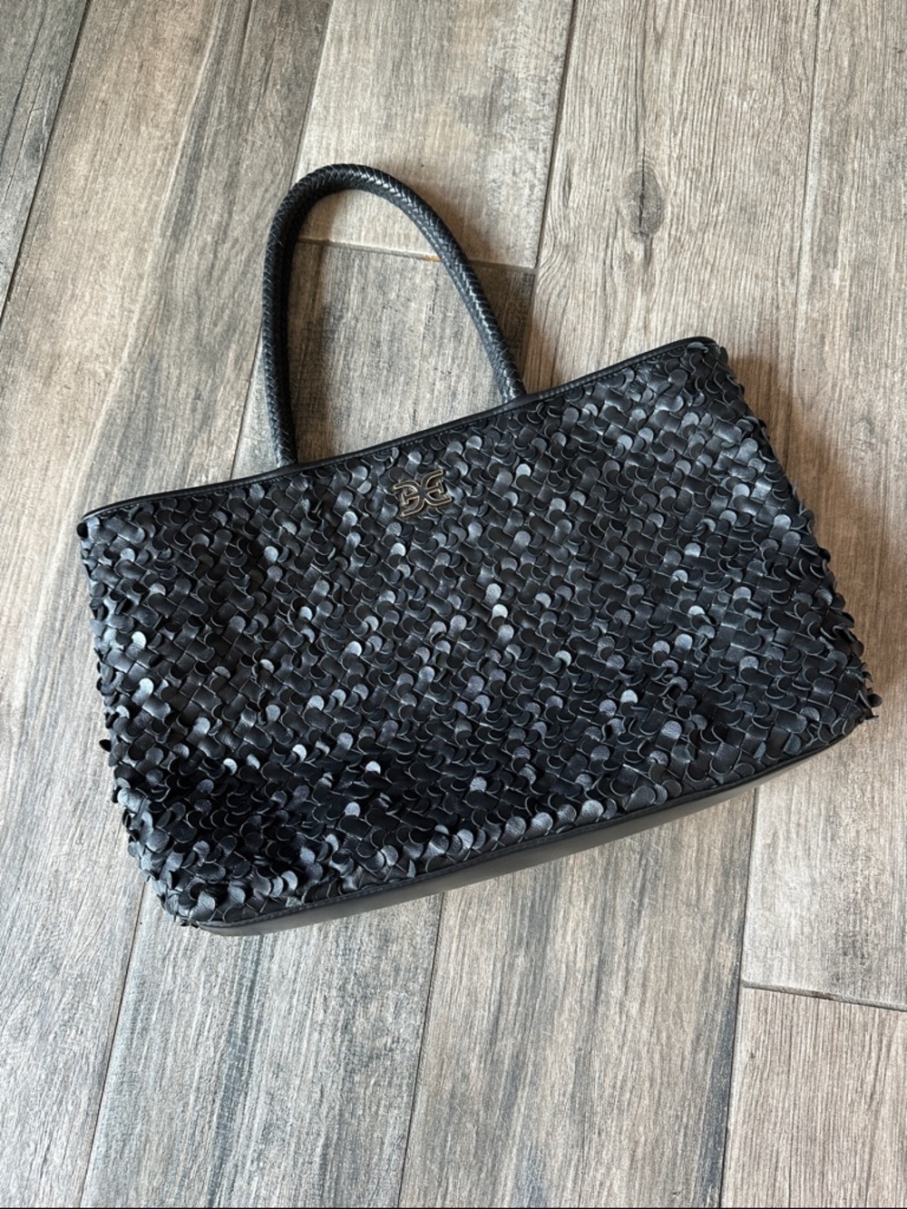 Sam Edelman Woven Black Tote Handbag/laptop bag